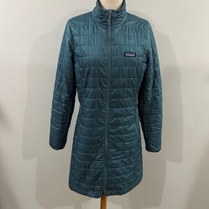 Patagonia Women's Blue Nano Puffer Parka Coat. Small